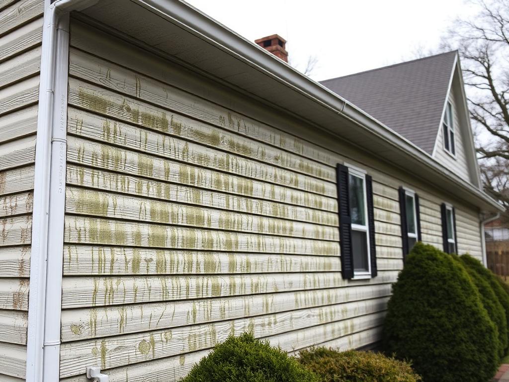 House siding before and after washing — before