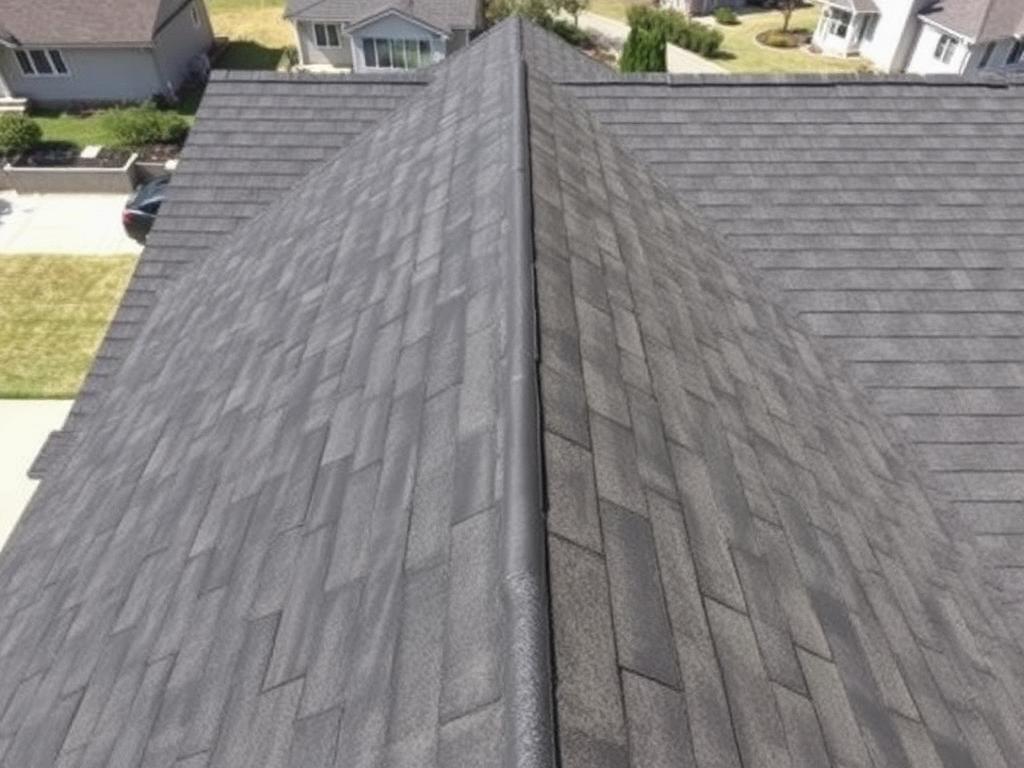 Clean asphalt shingle roof on a residential home
